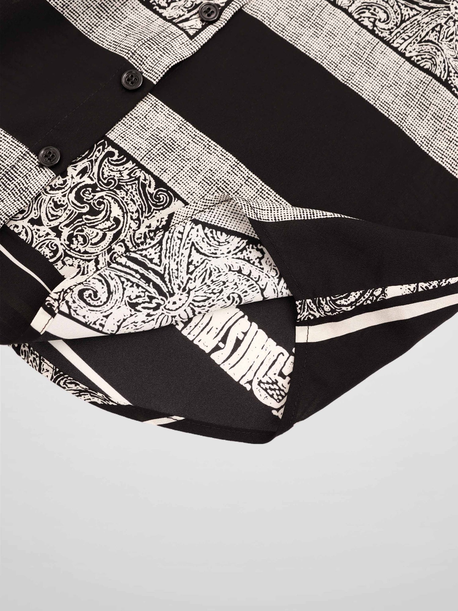 Button Down Collared Blouse-Mix Print