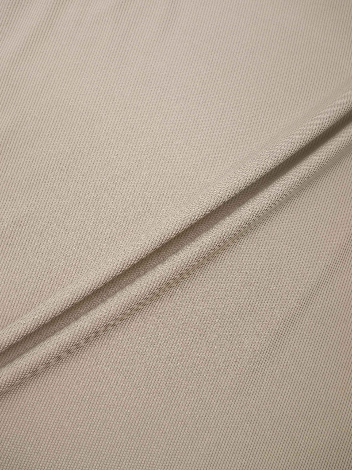 T-Shirt Ribbed Yoke Skirt-Tan