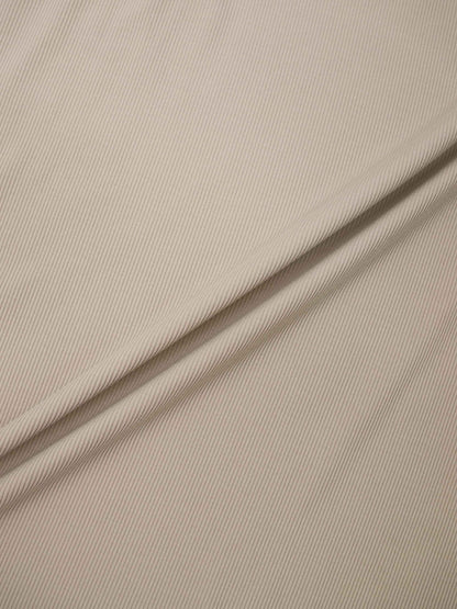 T-Shirt Ribbed Yoke Skirt-Tan