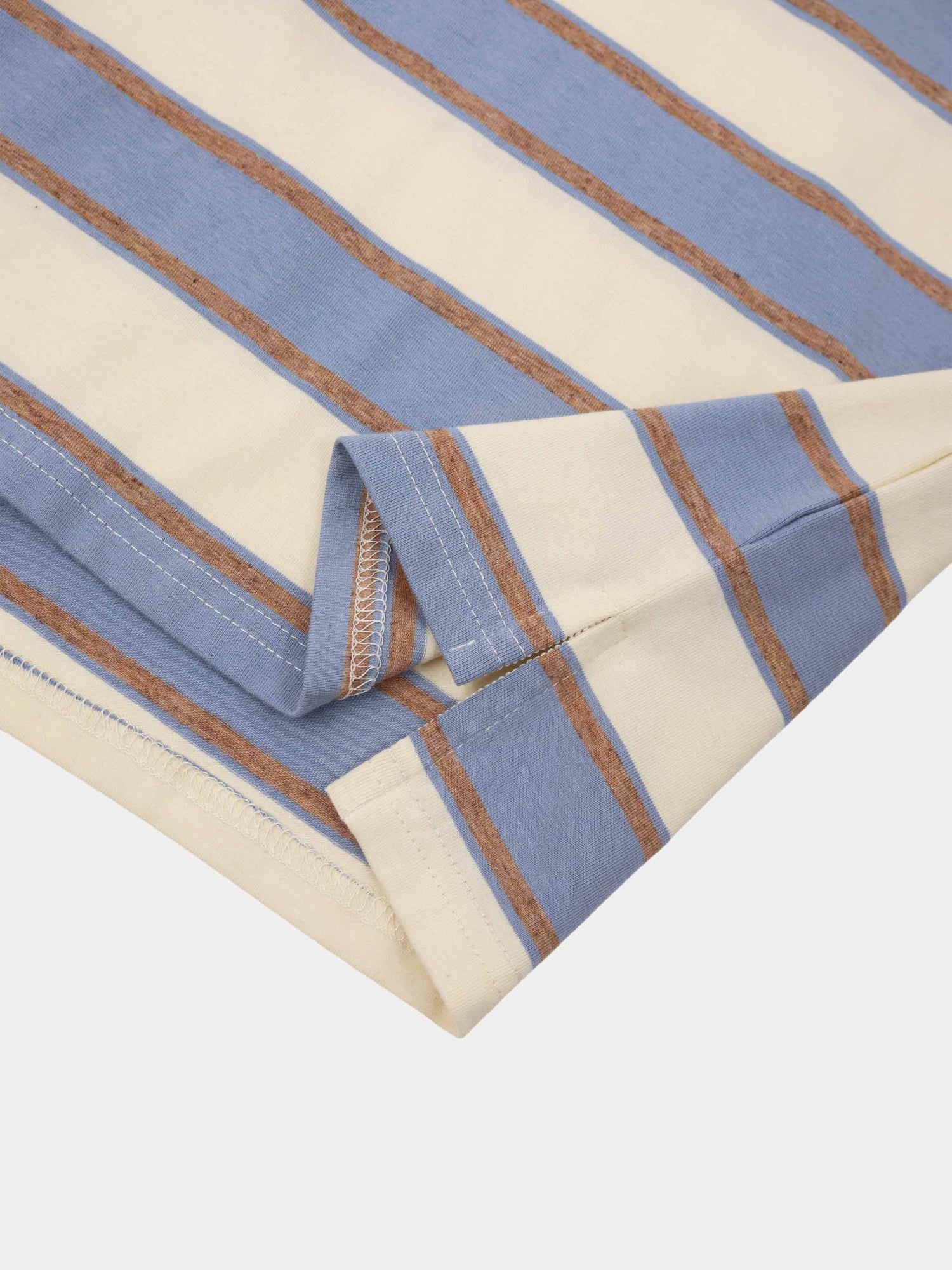 Wide Stripe Rugby T-Shirt-Light Blue Stripe