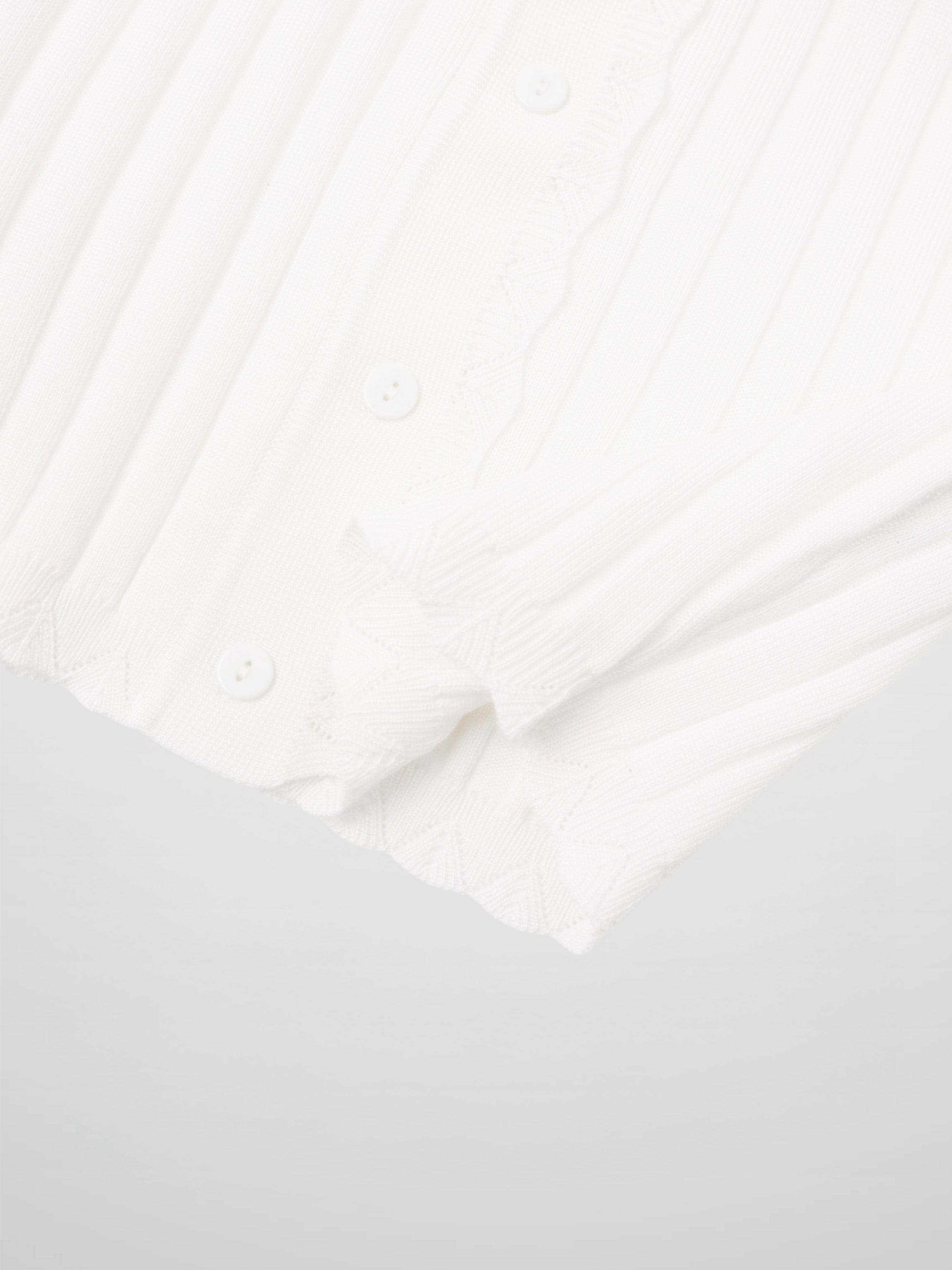 Scalloped Edge Cardigan-Cream