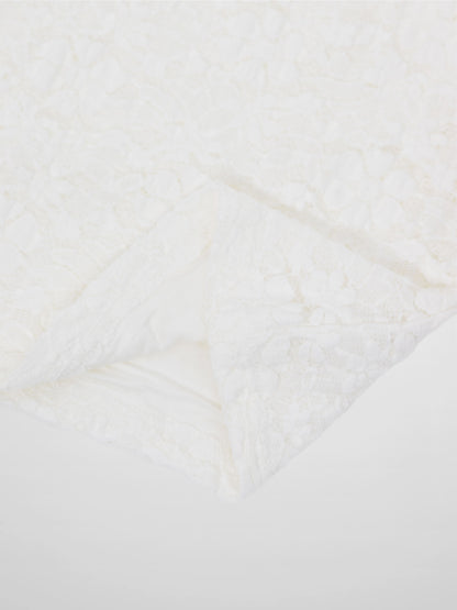 Lace Mock Neck Turtleneck-White