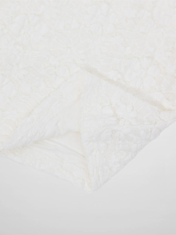Lace Mock Neck Turtleneck-White