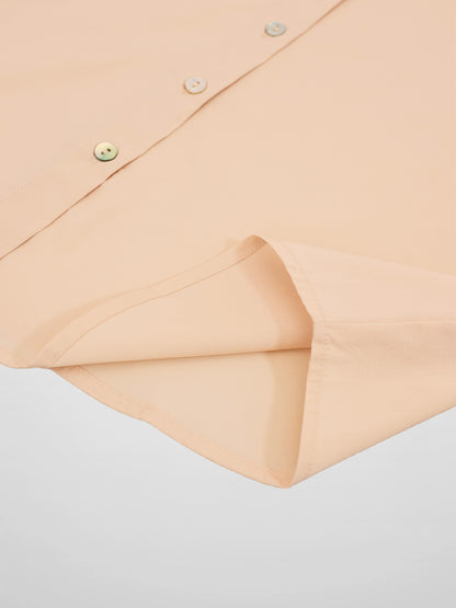 Cotton Button Down Blouse-Bone