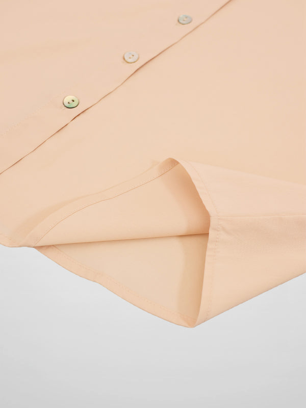 Cotton Button Down Blouse-Bone