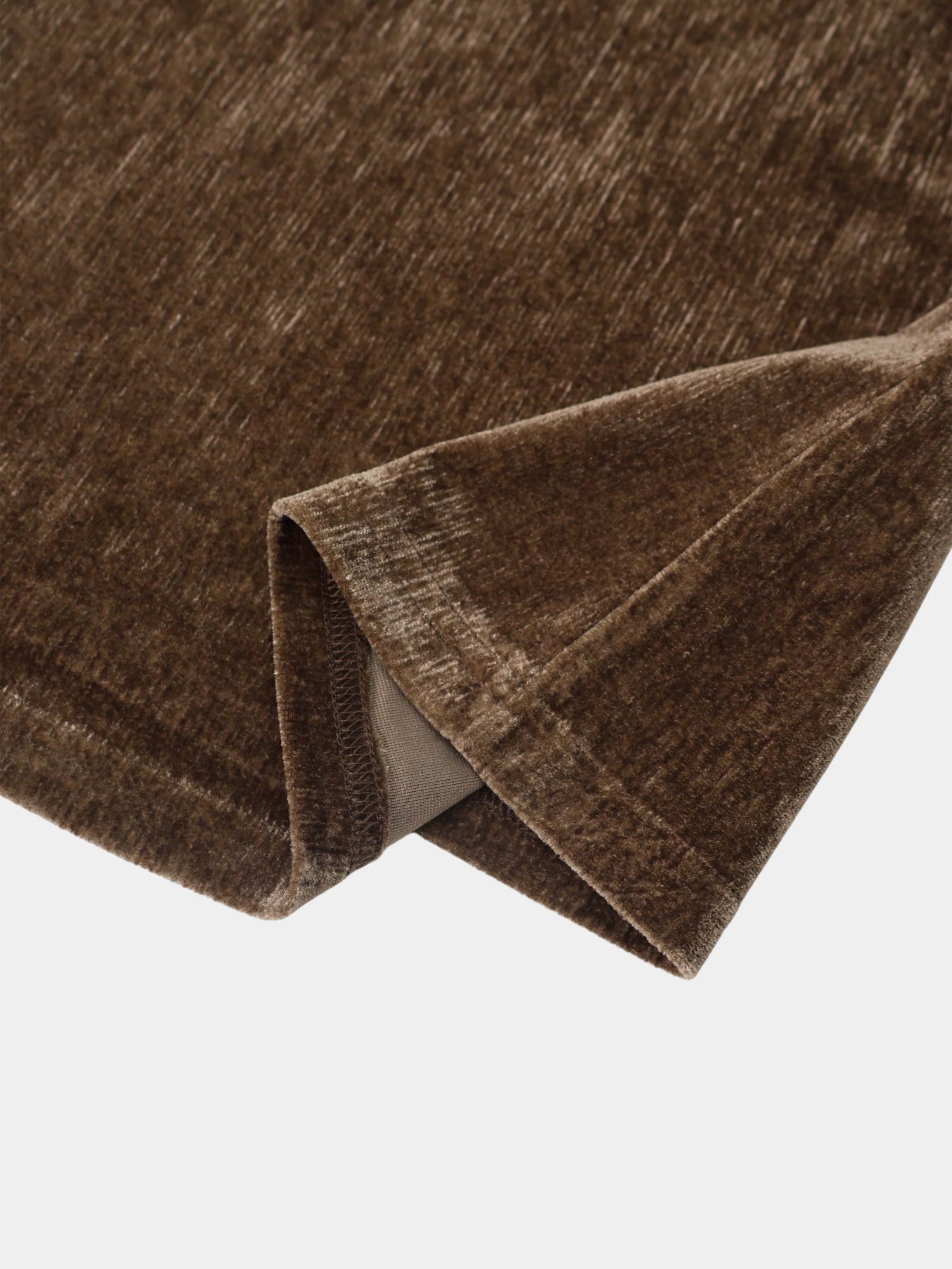 Textured Velour Turtleneck - Taupe