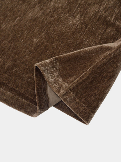 Textured Velour Turtleneck - Taupe