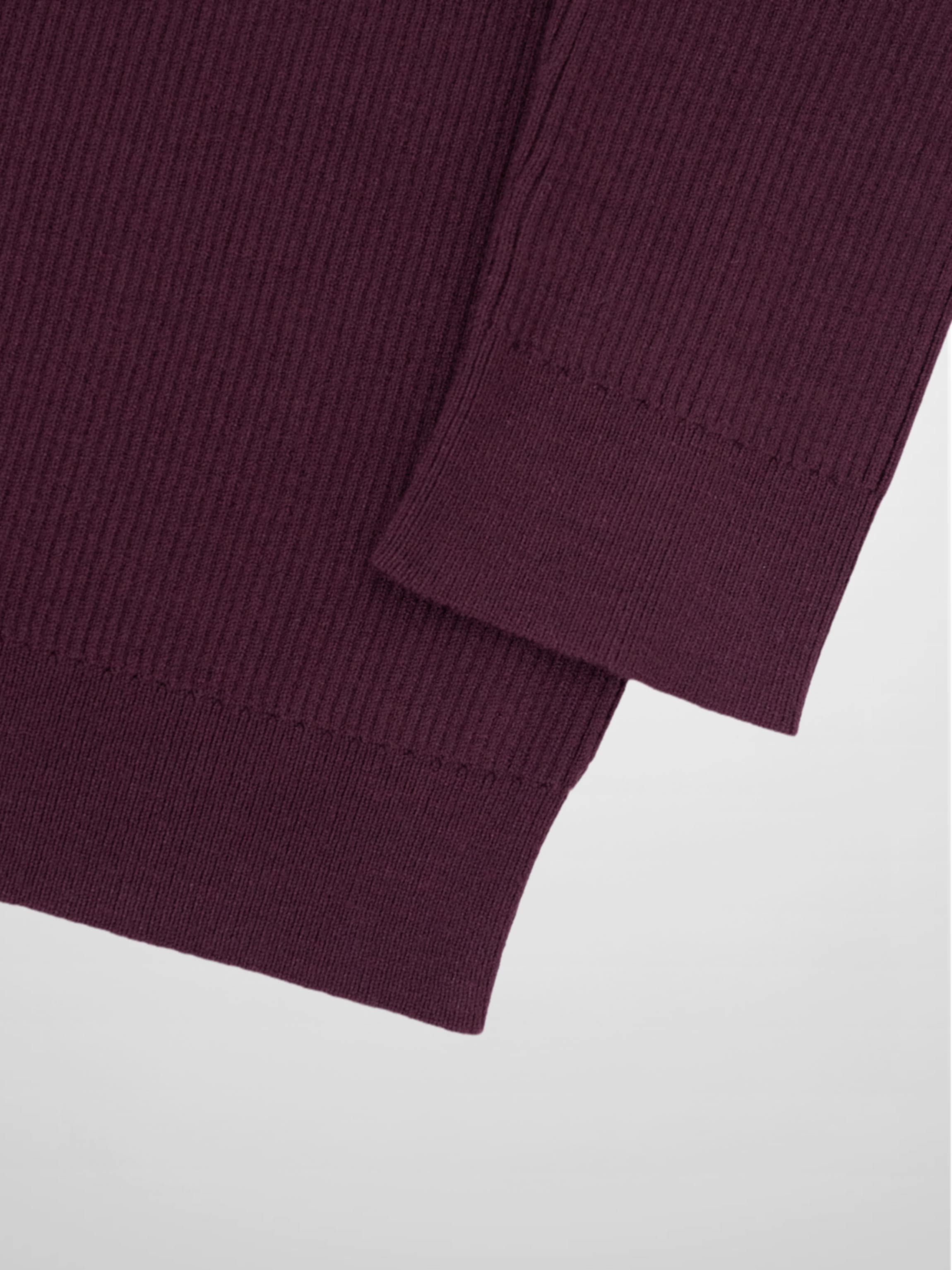 Ribbed Crew Neck Cardigan-Eggplant