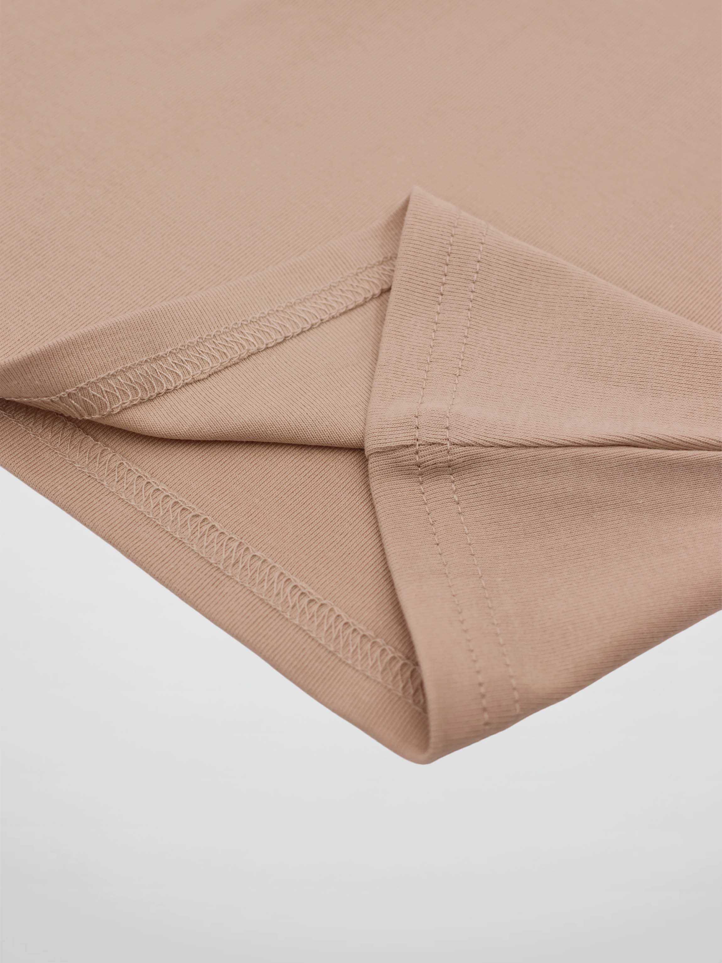 Collared High V T-Shirt-Bone