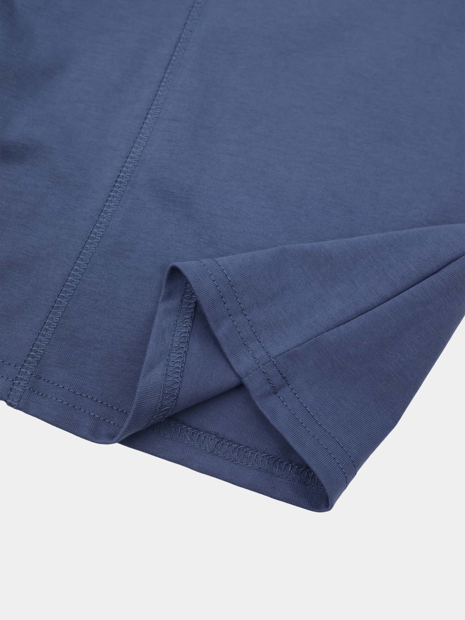 Center Seam High V Tee-Denim Blue