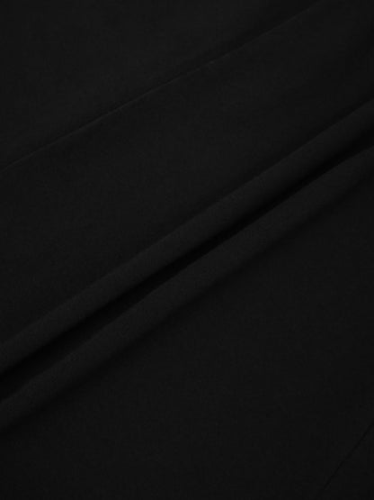 Paneled Flare Skirt 35"-Solid Black