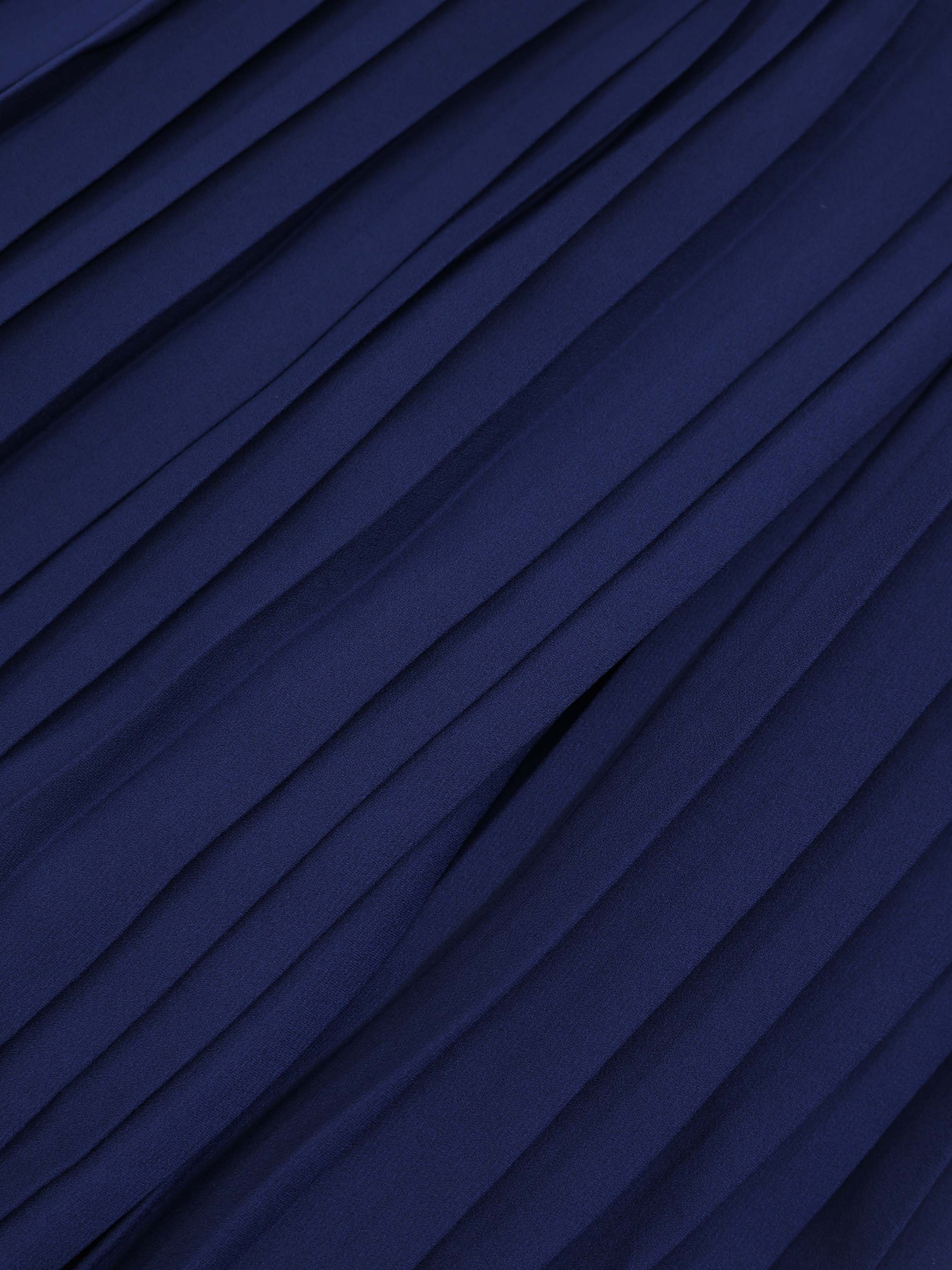 Chiffon Drop Waist Pleat Skirt-Navy