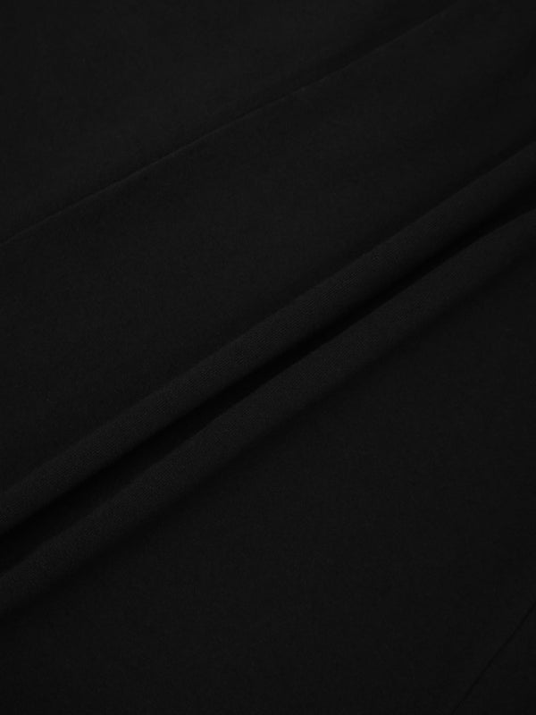 Paneled Flare Skirt 37"-Solid Black