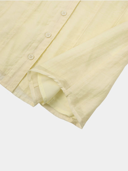 High V Neck Blouse-Cream