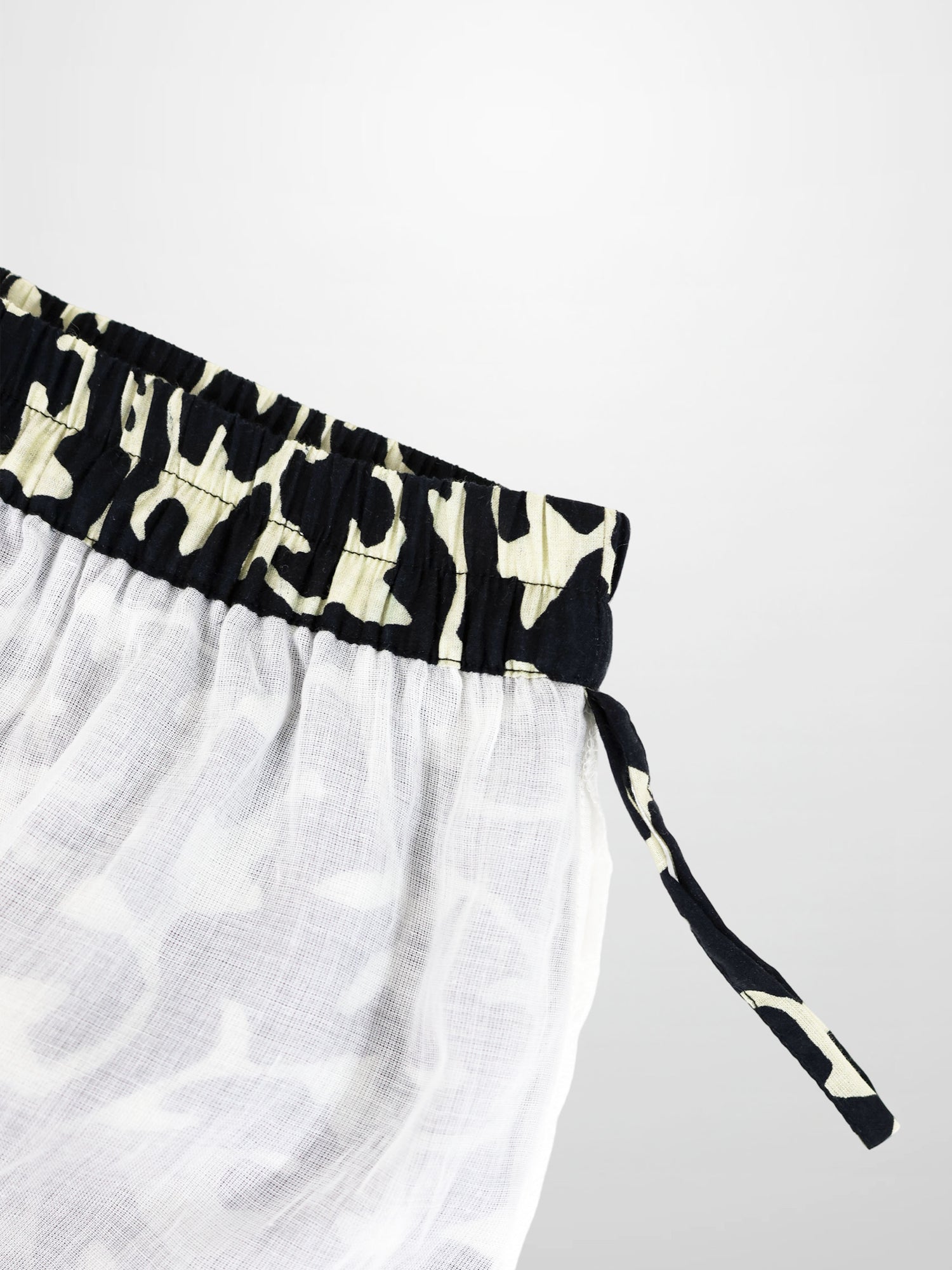 Ruched Top Layered Skirt-Navy Vines