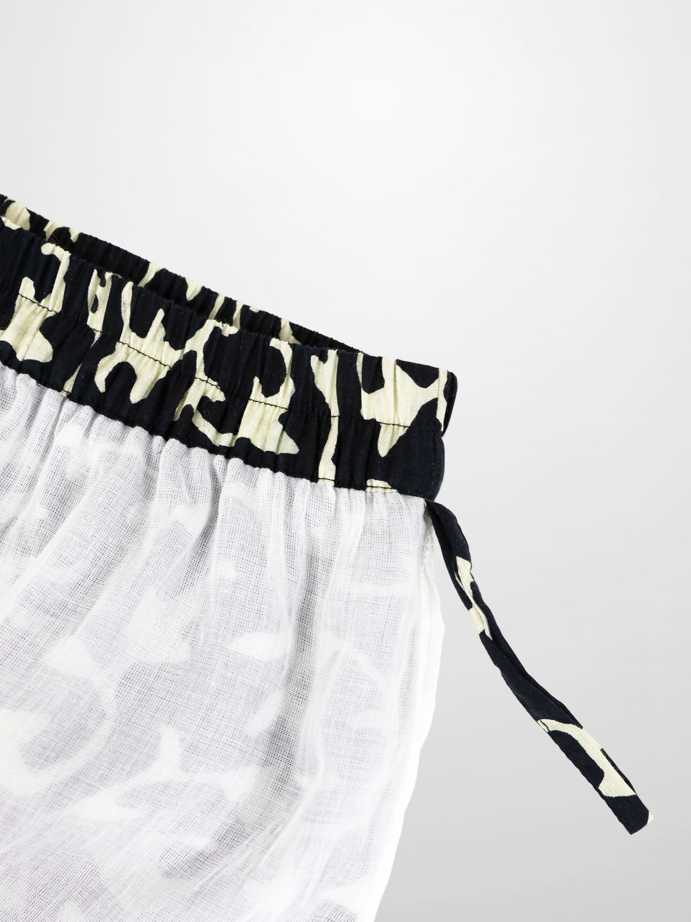 Ruched Top Layered Skirt-Navy Vines