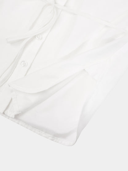 Tie Back Blouse-White