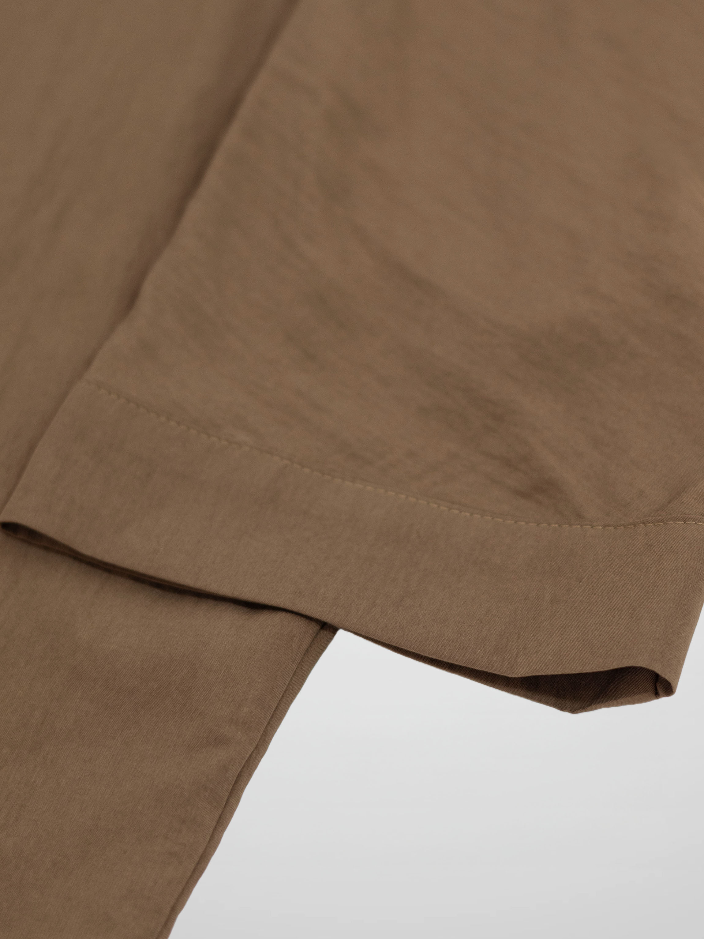 Boxy Dolman Sleeve Crinkle Blouse-Brown