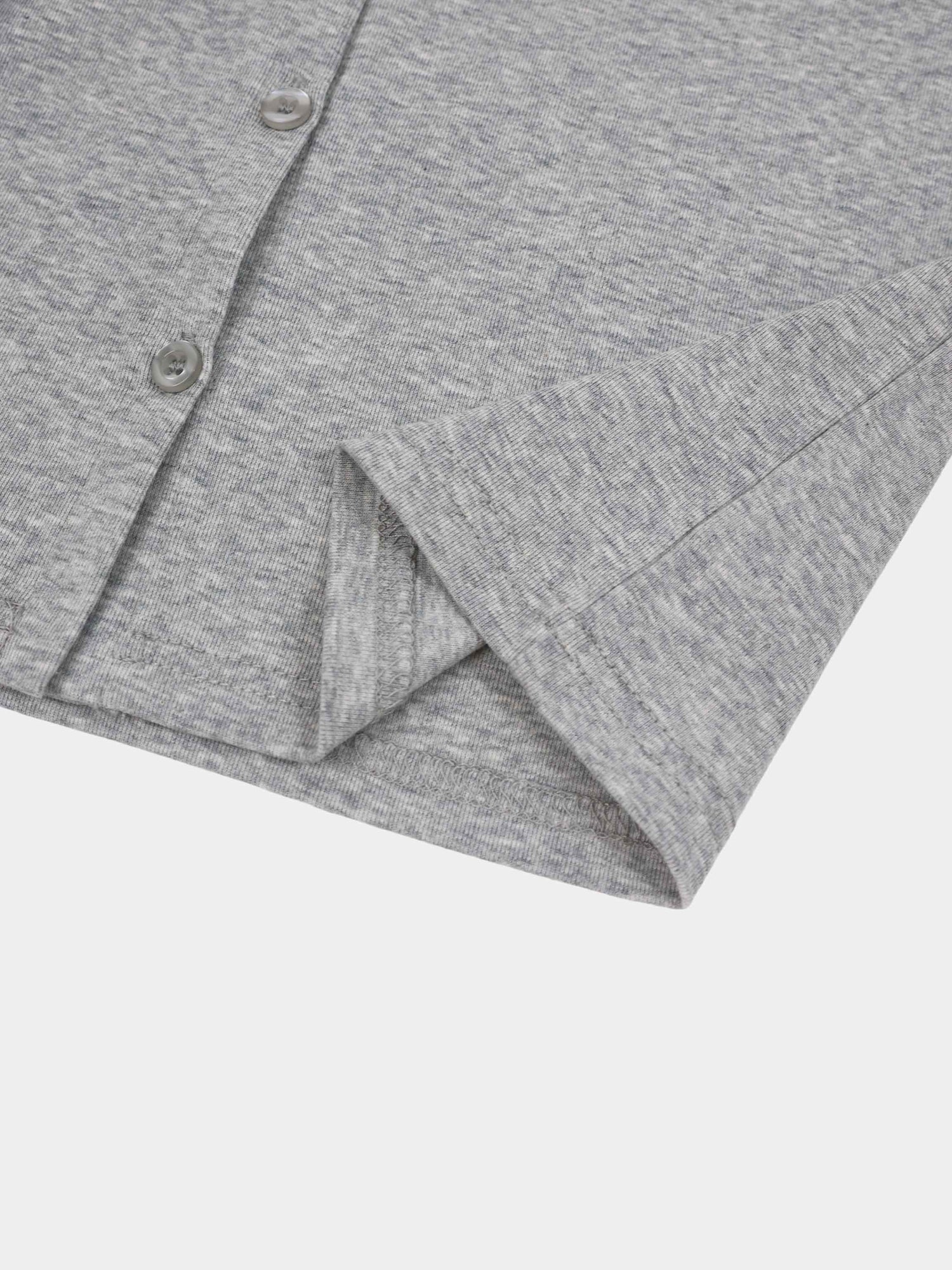 Crop T-Shirt Cardigan-Heathered Grey