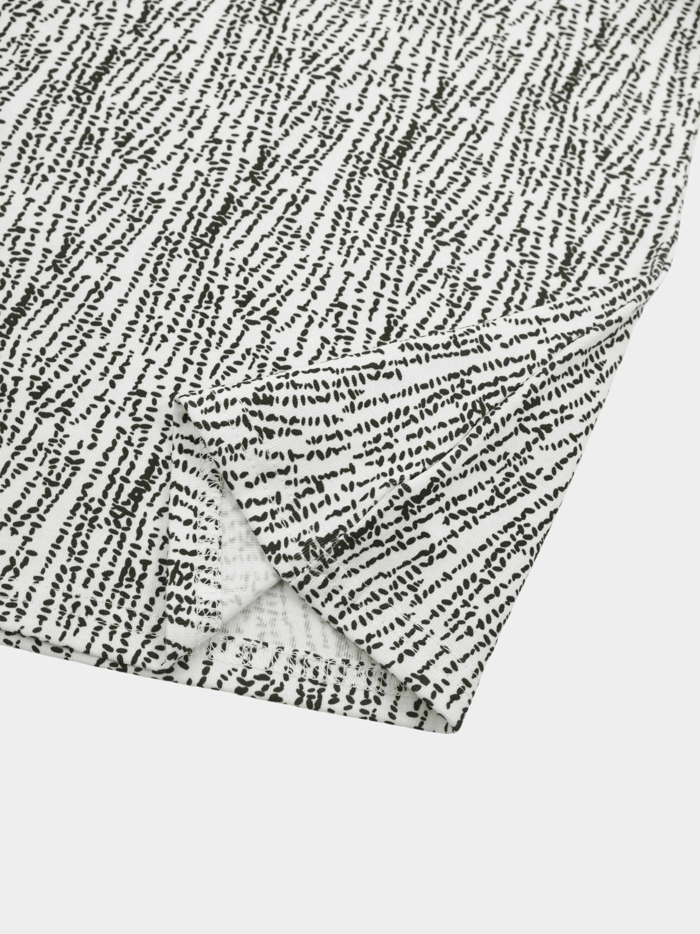 Basic Printed T-shirt-Black and White Speckled