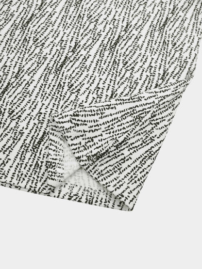 Basic Printed T-shirt-Black and White Speckled