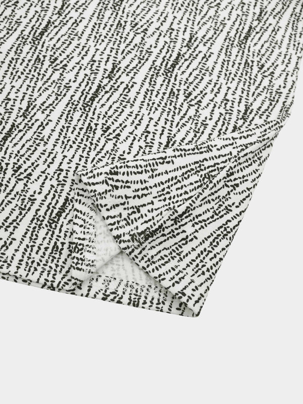 Basic Printed T-shirt-Black and White Speckled
