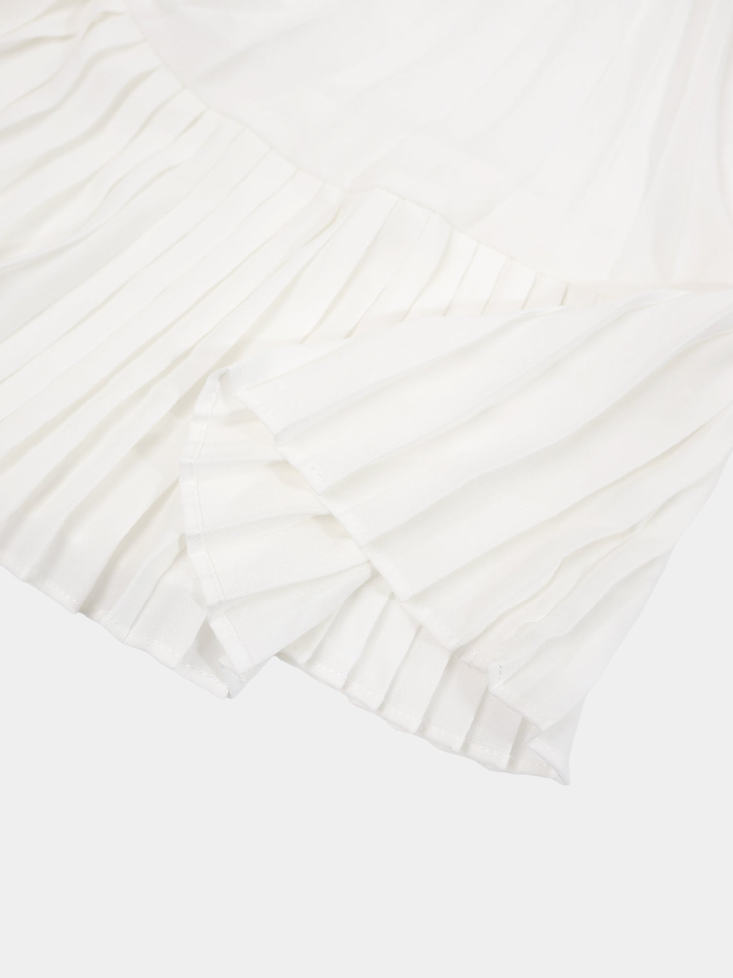 Micro Pleat Dress-White