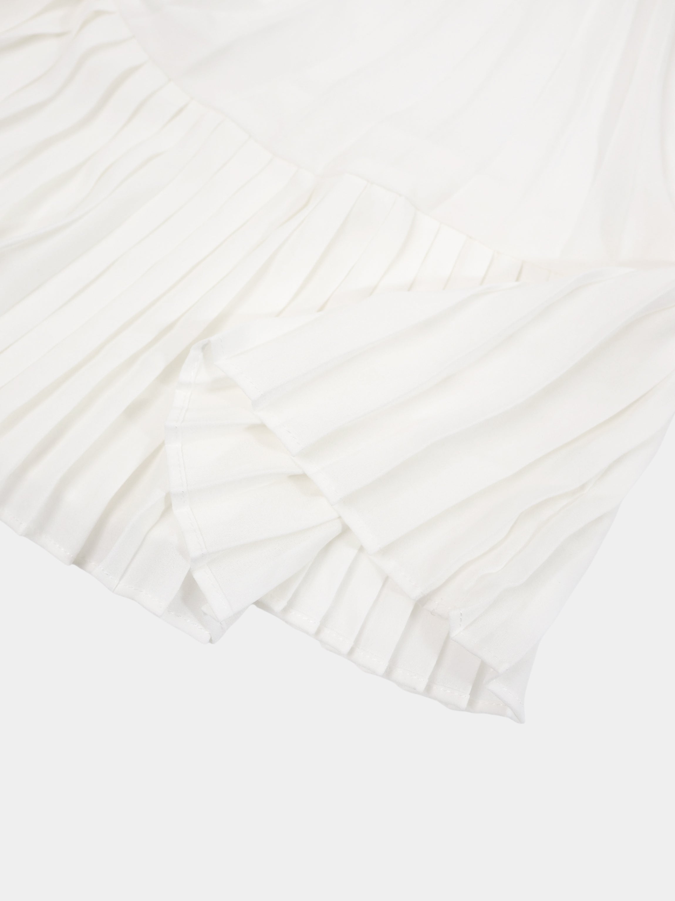 Micro Pleat Dress-White