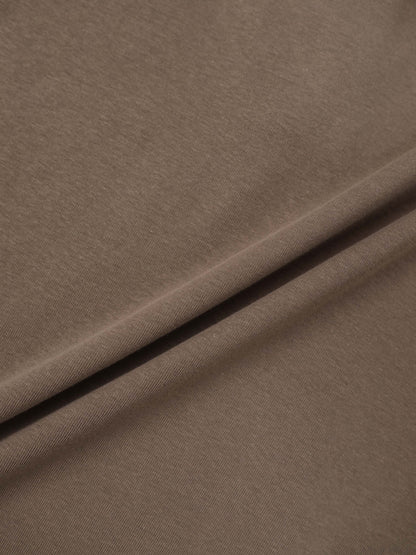 Collared Bomber Tee-Taupe