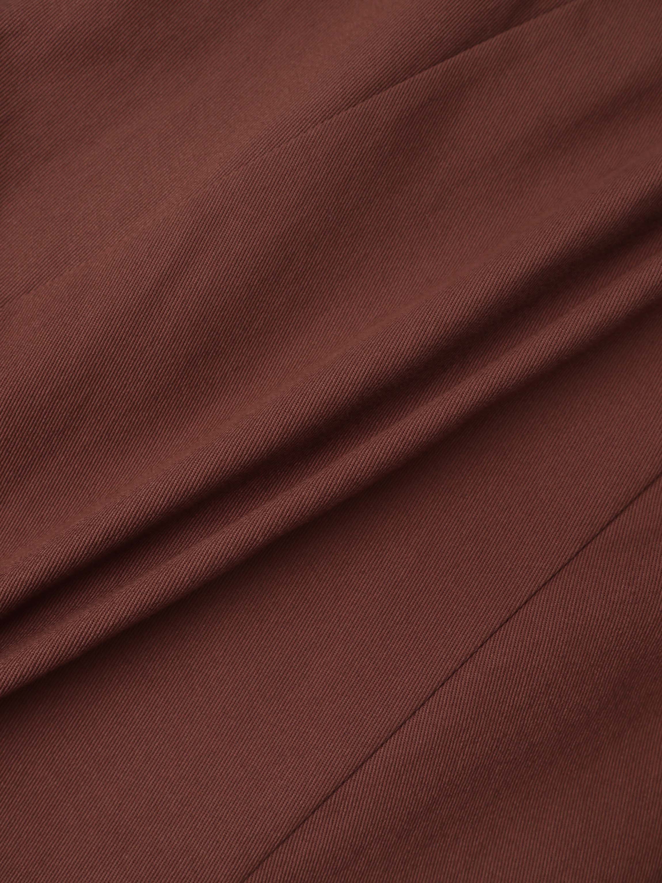 Twill Trumpet Skirt-Brown
