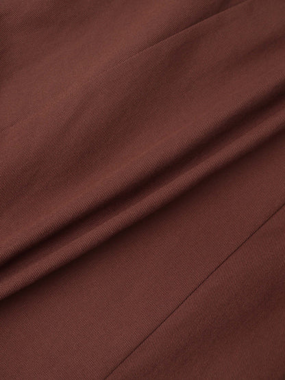 Twill Trumpet Skirt-Brown