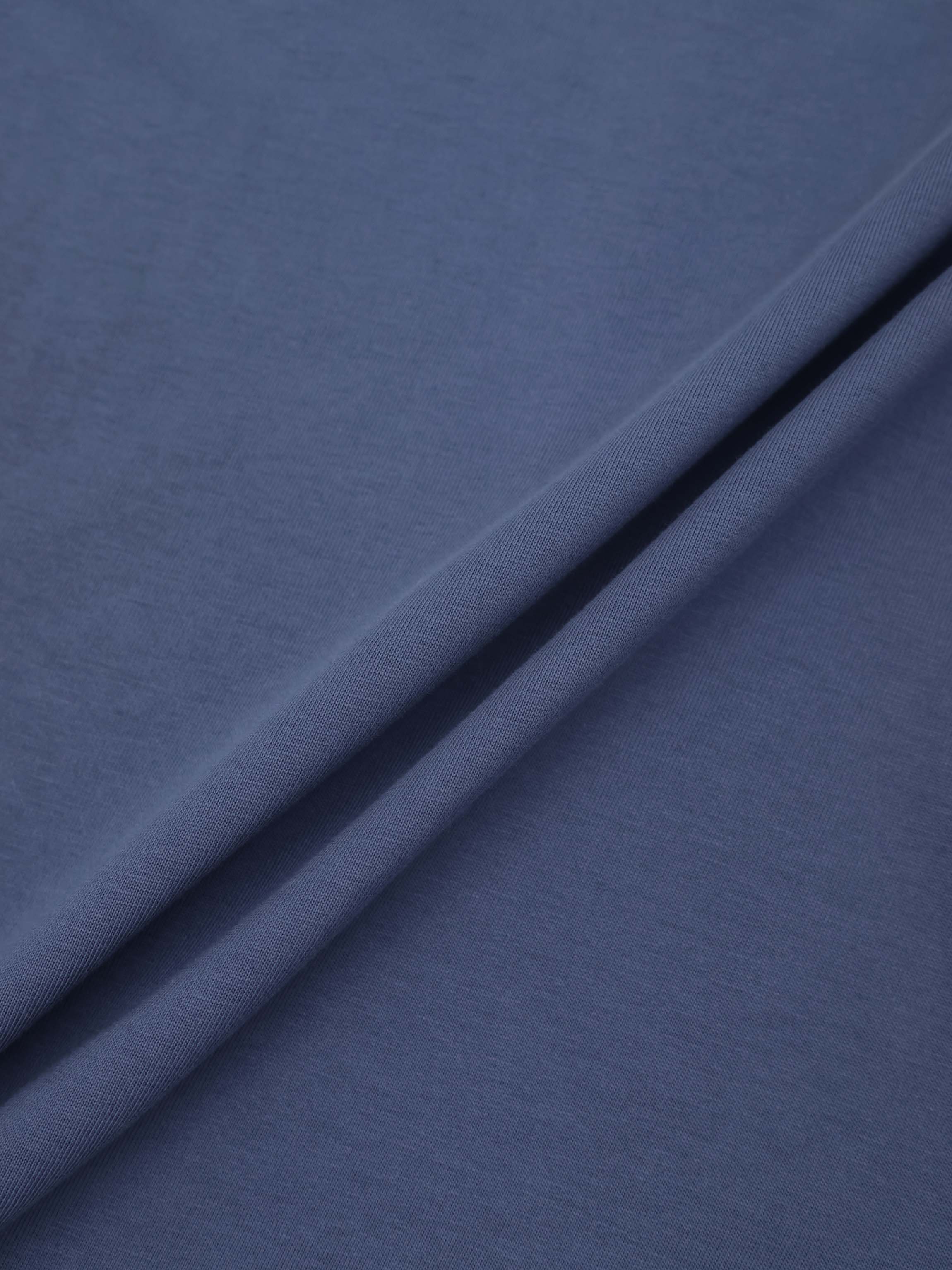 Center Seam High V Tee-Denim Blue