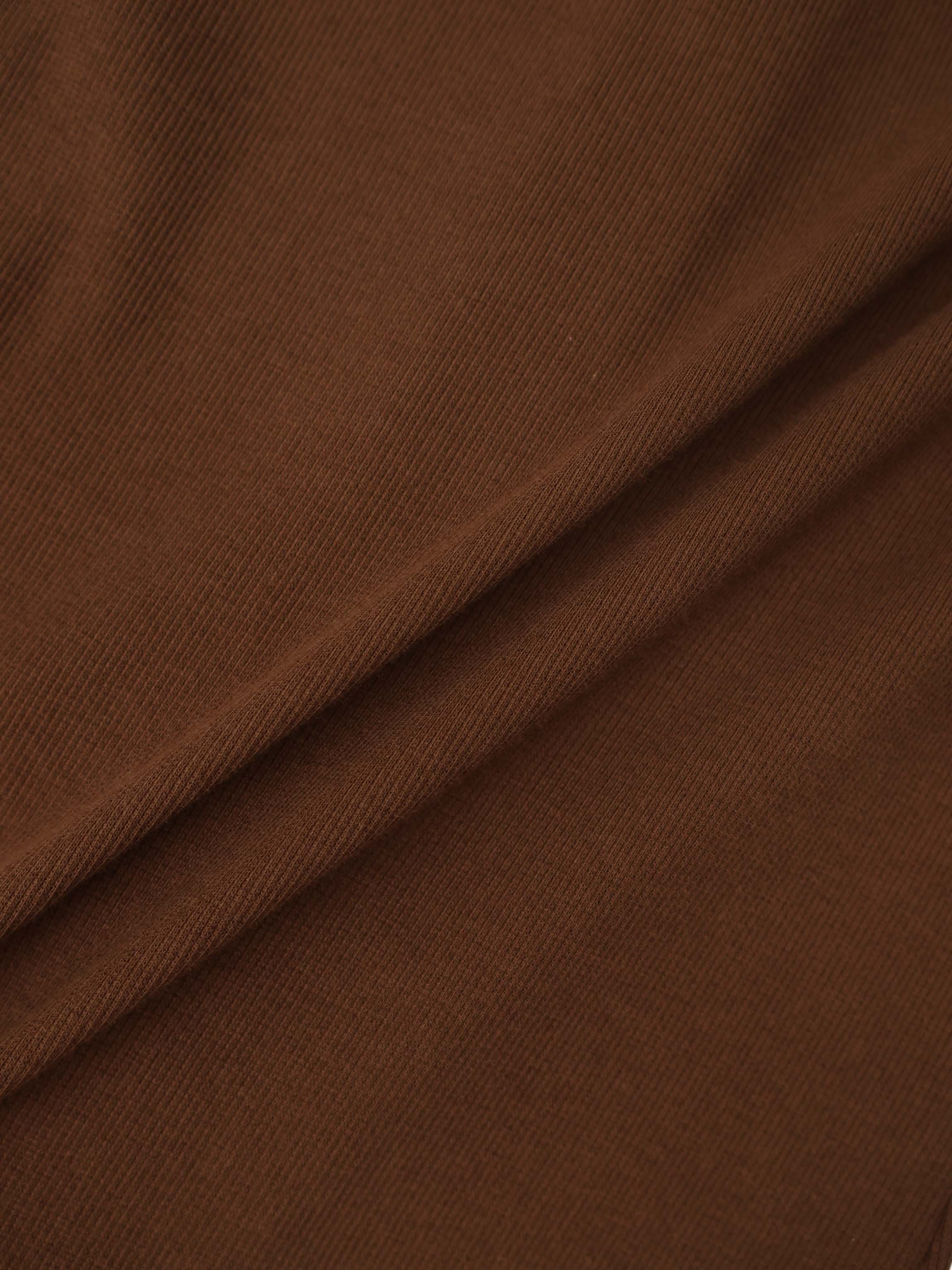 Ribbed Button Down Shirt-Brown