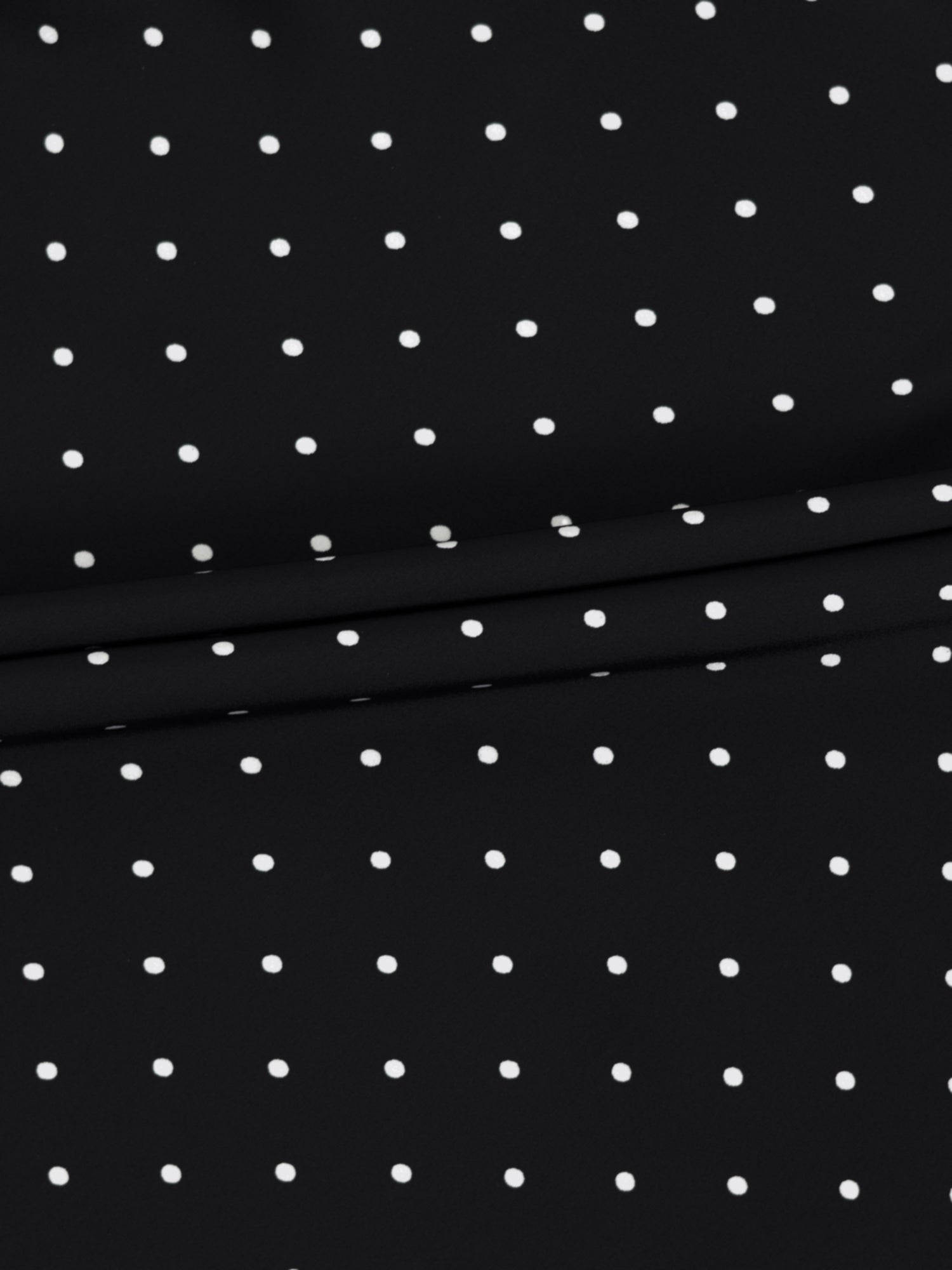 Oversized Satin Blouse-Black/White Small Polka Dot