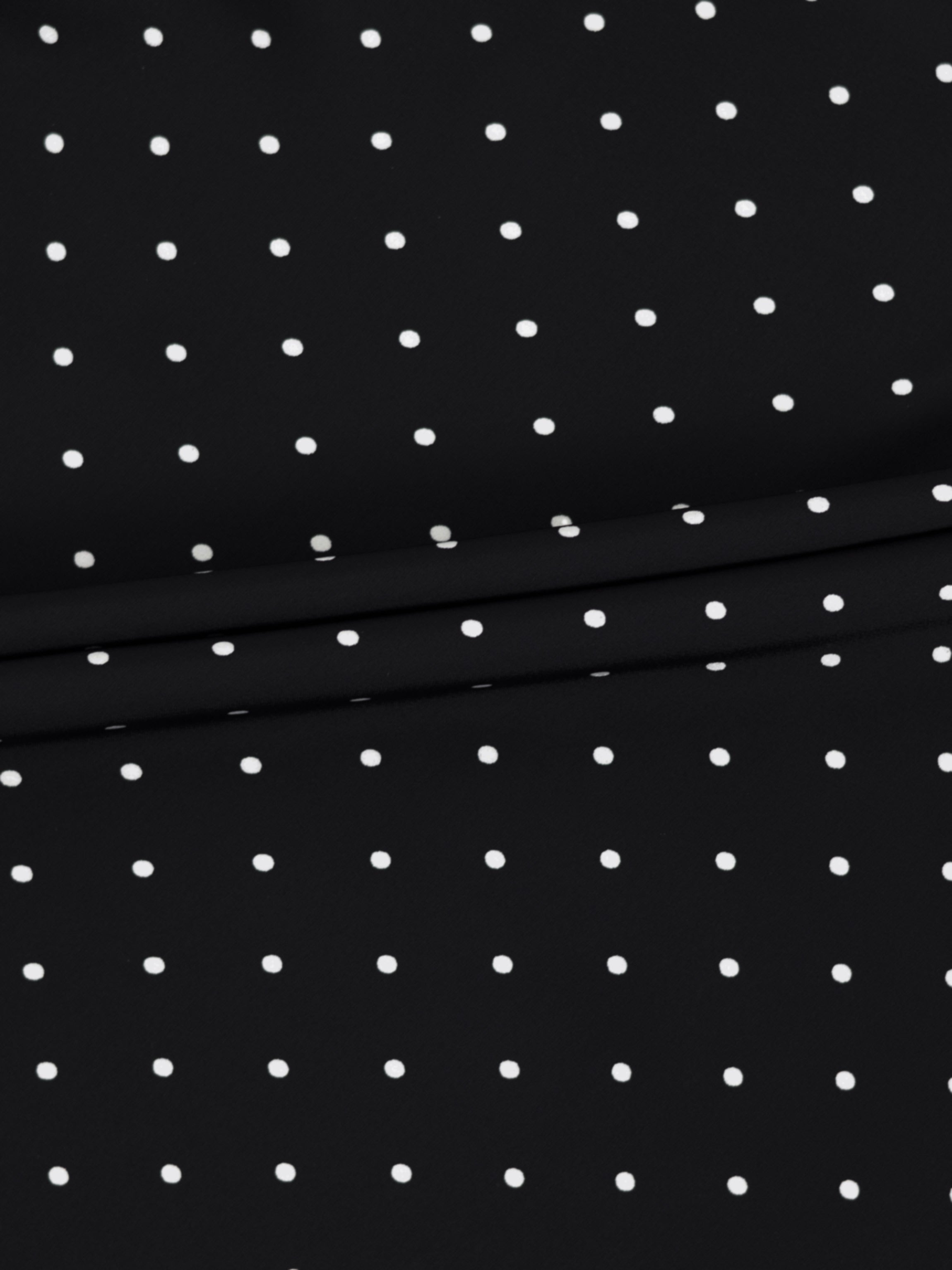 Oversized Satin Blouse-Black/White Small Polka Dot