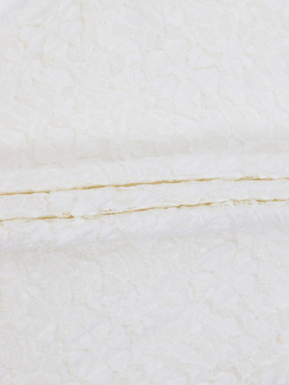 Lace Mock Neck Turtleneck-White