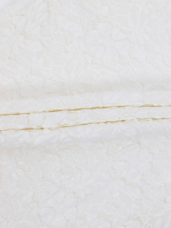 Lace Mock Neck Turtleneck-White