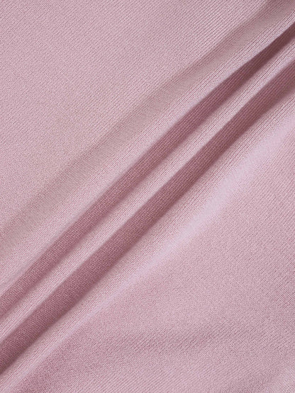 Trim Detail Crew Crop Cardigan-Mauvey Pink