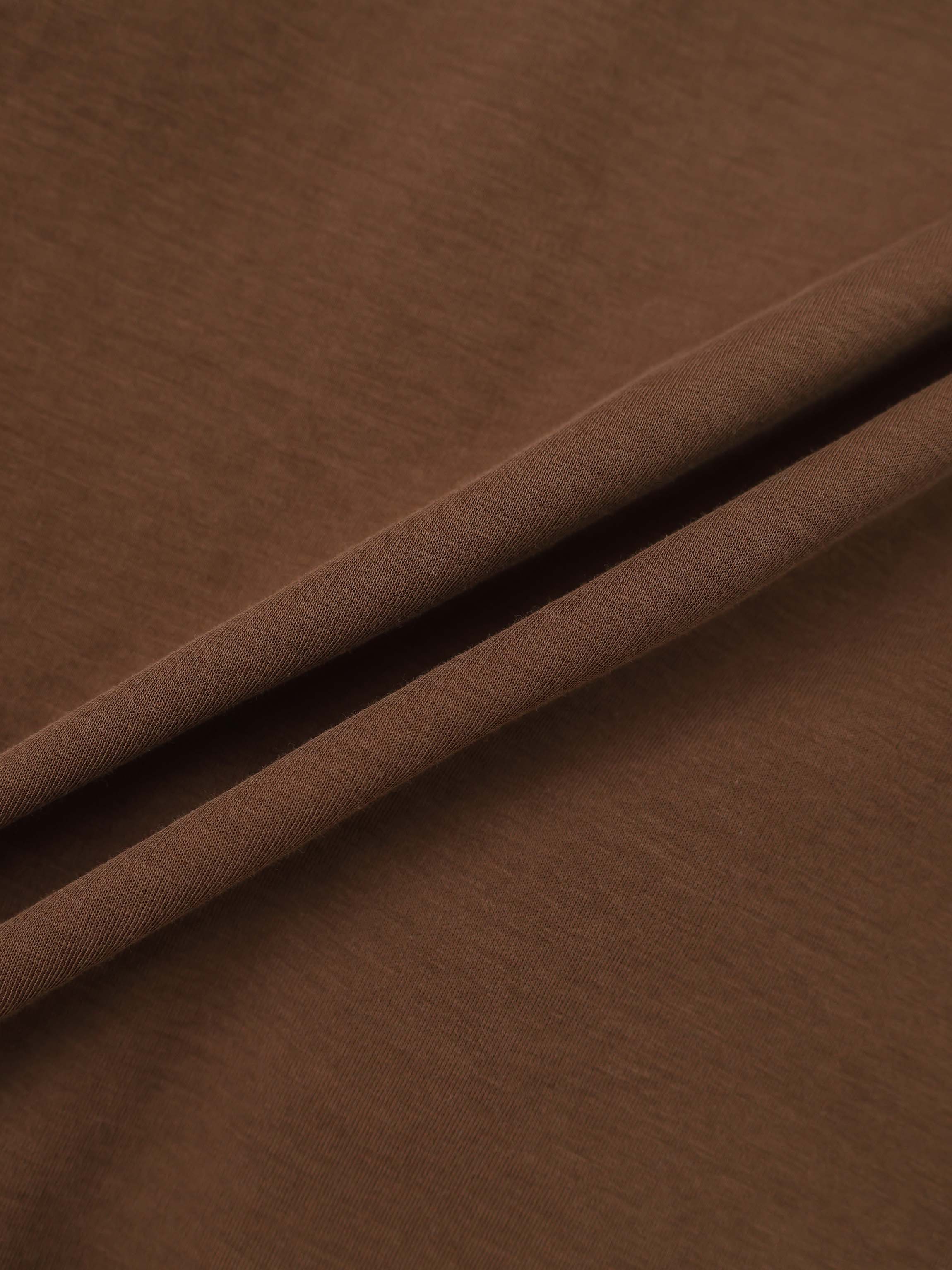 Waist Tie Button Down T-Shirt-Brown