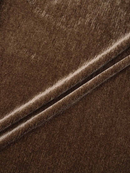 Textured Velour Turtleneck - Taupe