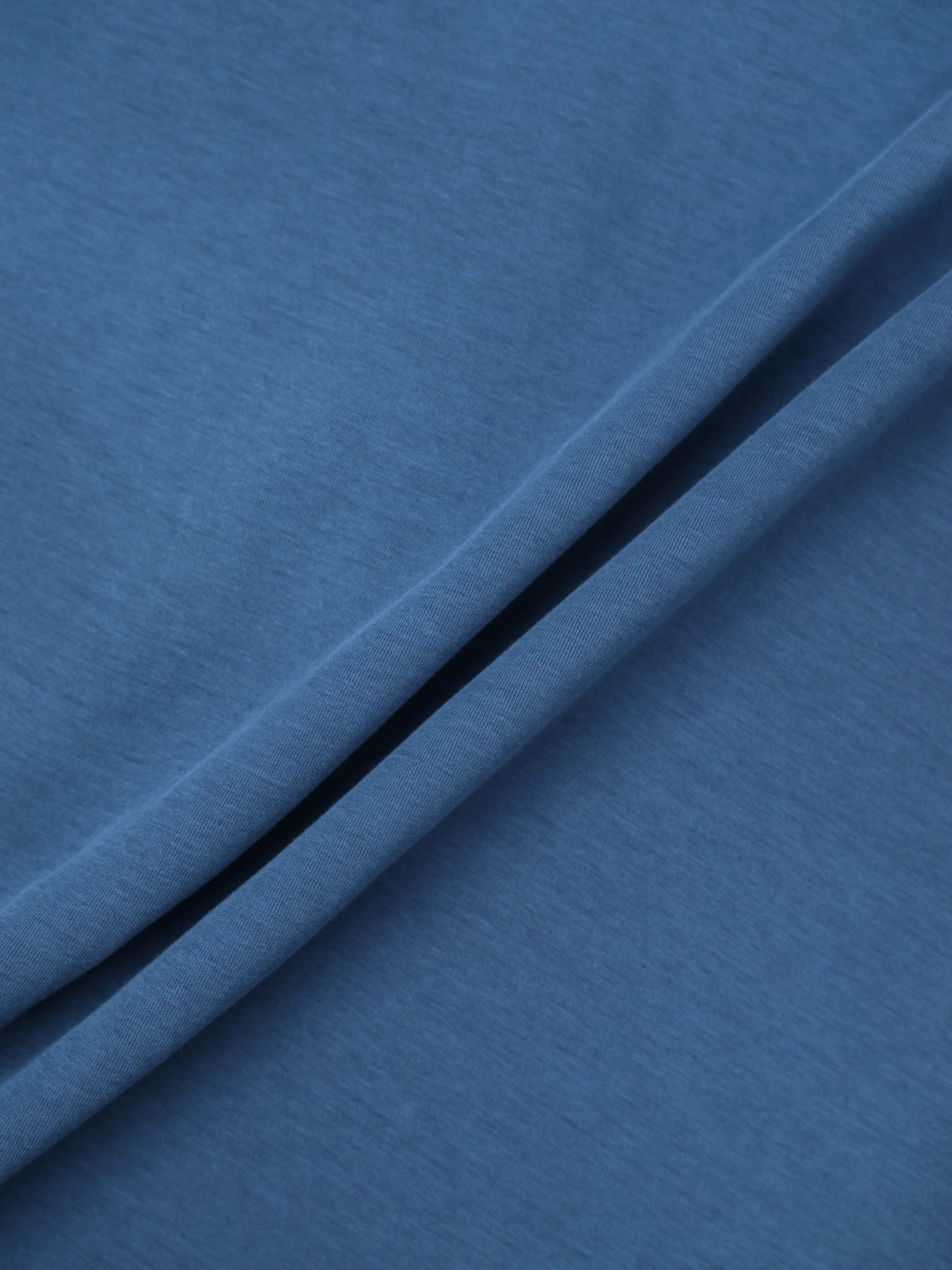 Waist Tie Button Down T-Shirt Dress-Blue Dusk