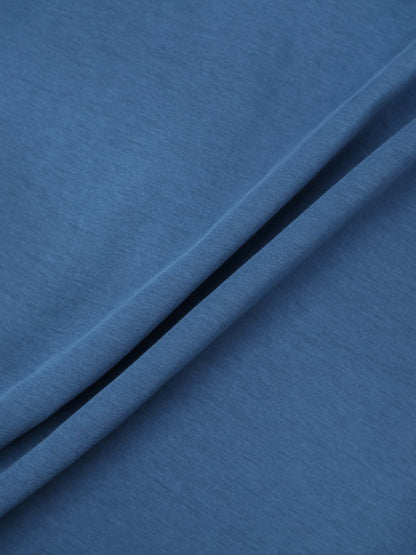 Waist Tie Button Down T-Shirt Dress-Blue Dusk