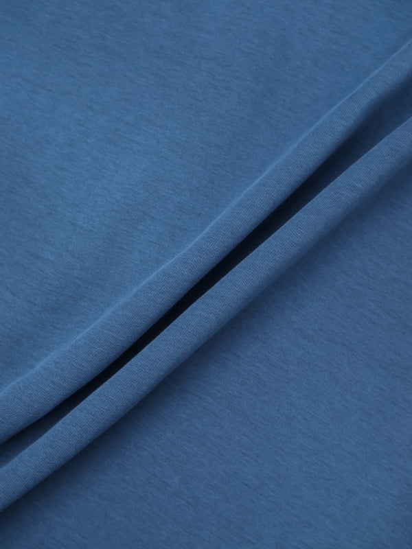 Waist Tie Button Down T-Shirt Dress-Blue Dusk