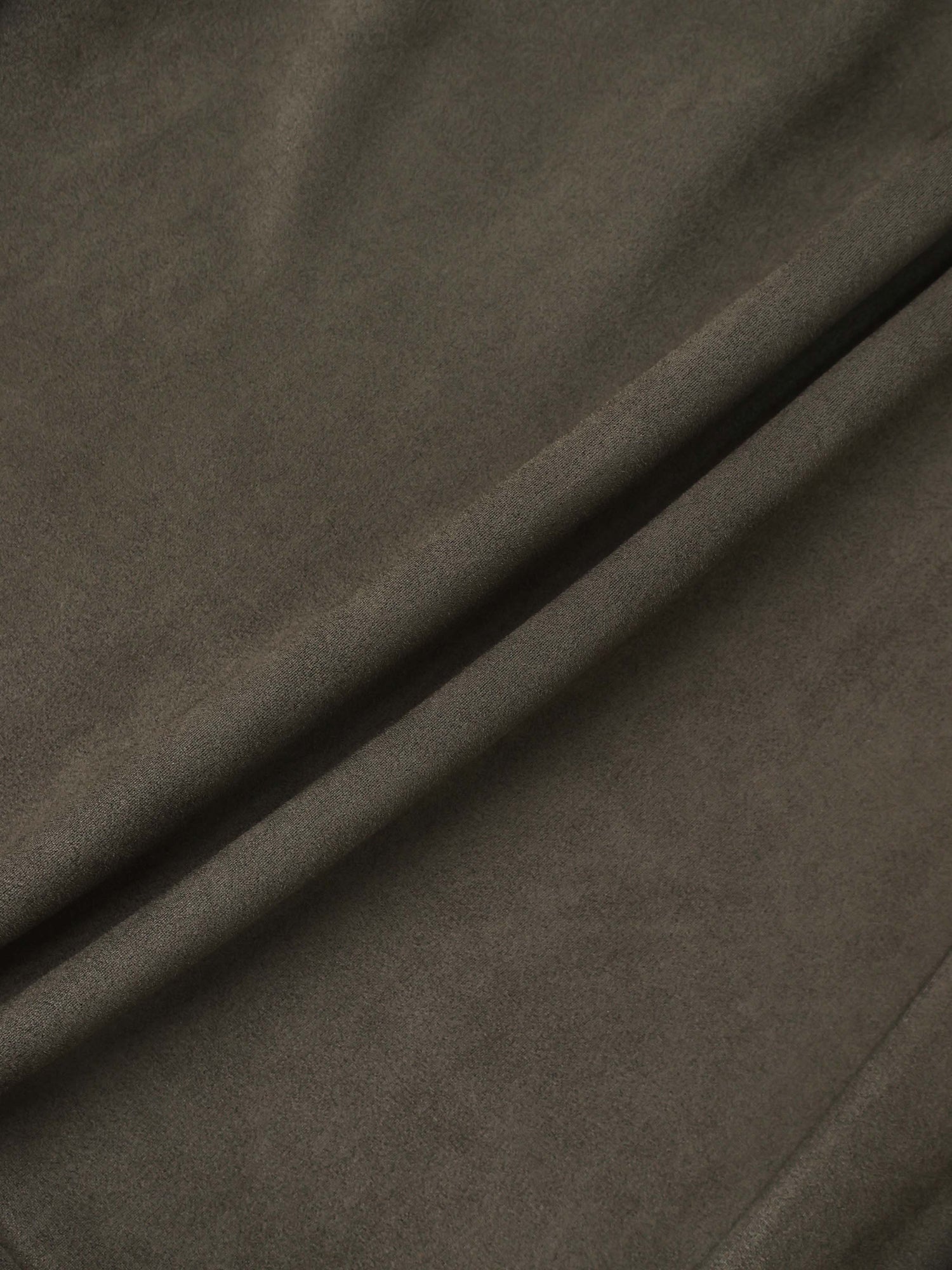 Curved Yoke Faux Suede Skirt - Green
