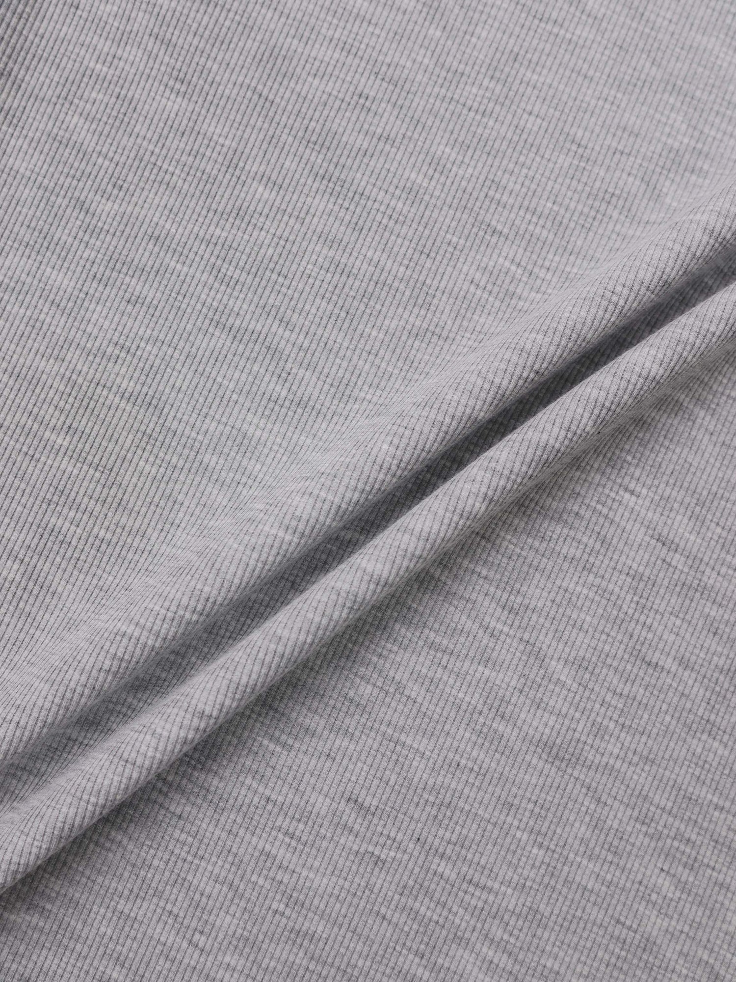 Rounded Hem Ribbed T-Shirt-Heathered Grey