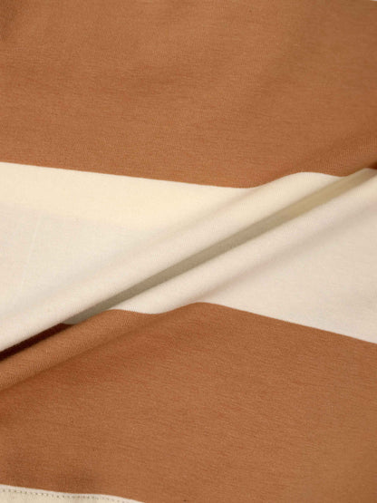 Striped Tie Bottom T-Shirt-Tan