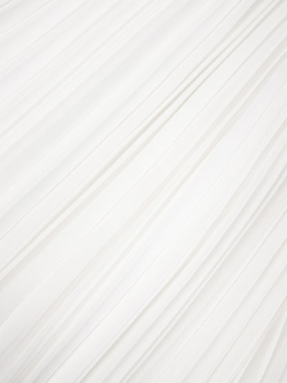 Micro Pleat Dress-White