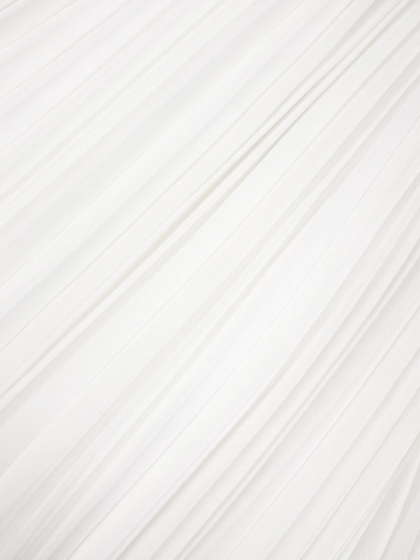 Micro Pleat Dress-White