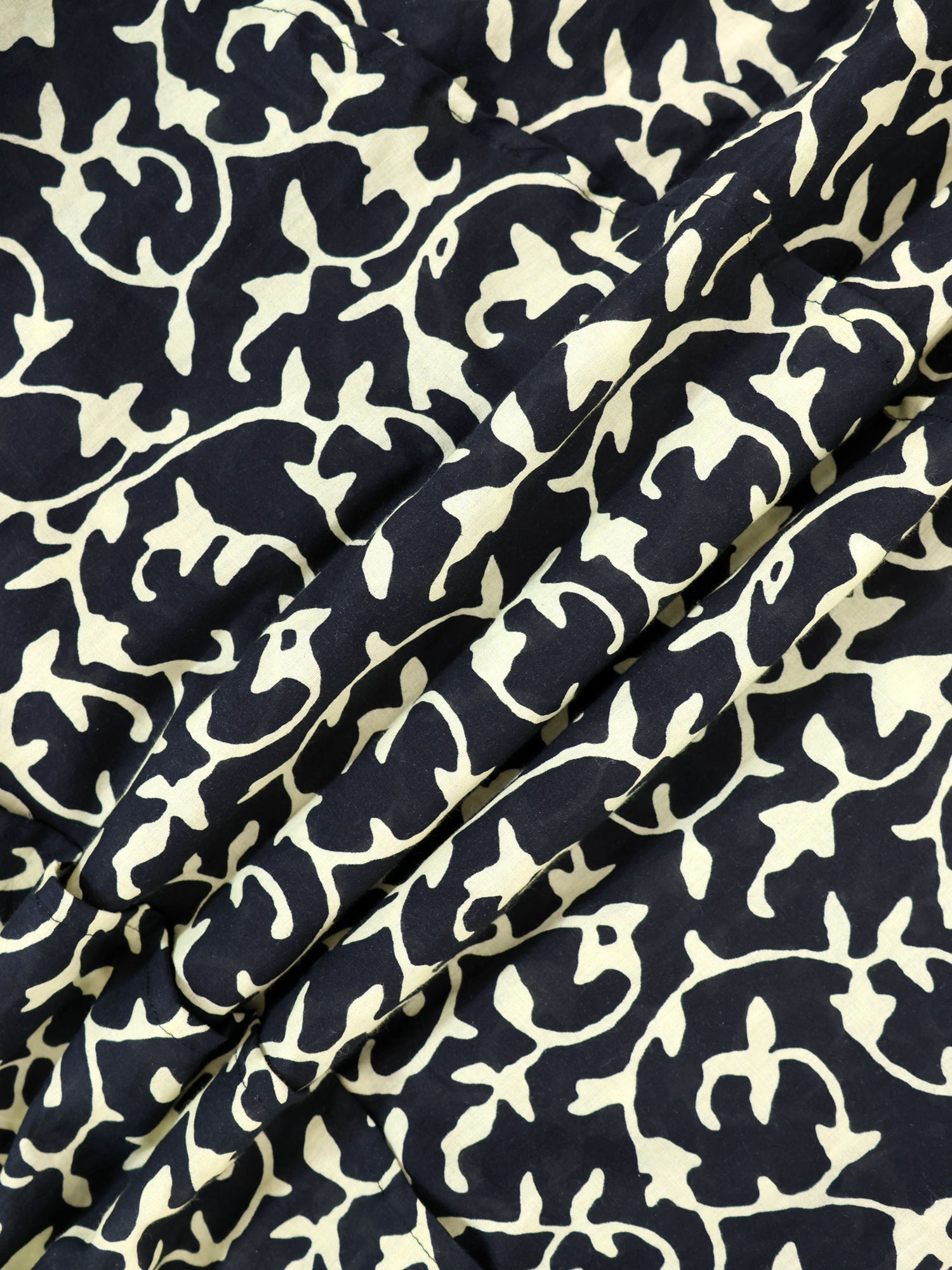 Ruched Top Layered Skirt-Navy Vines