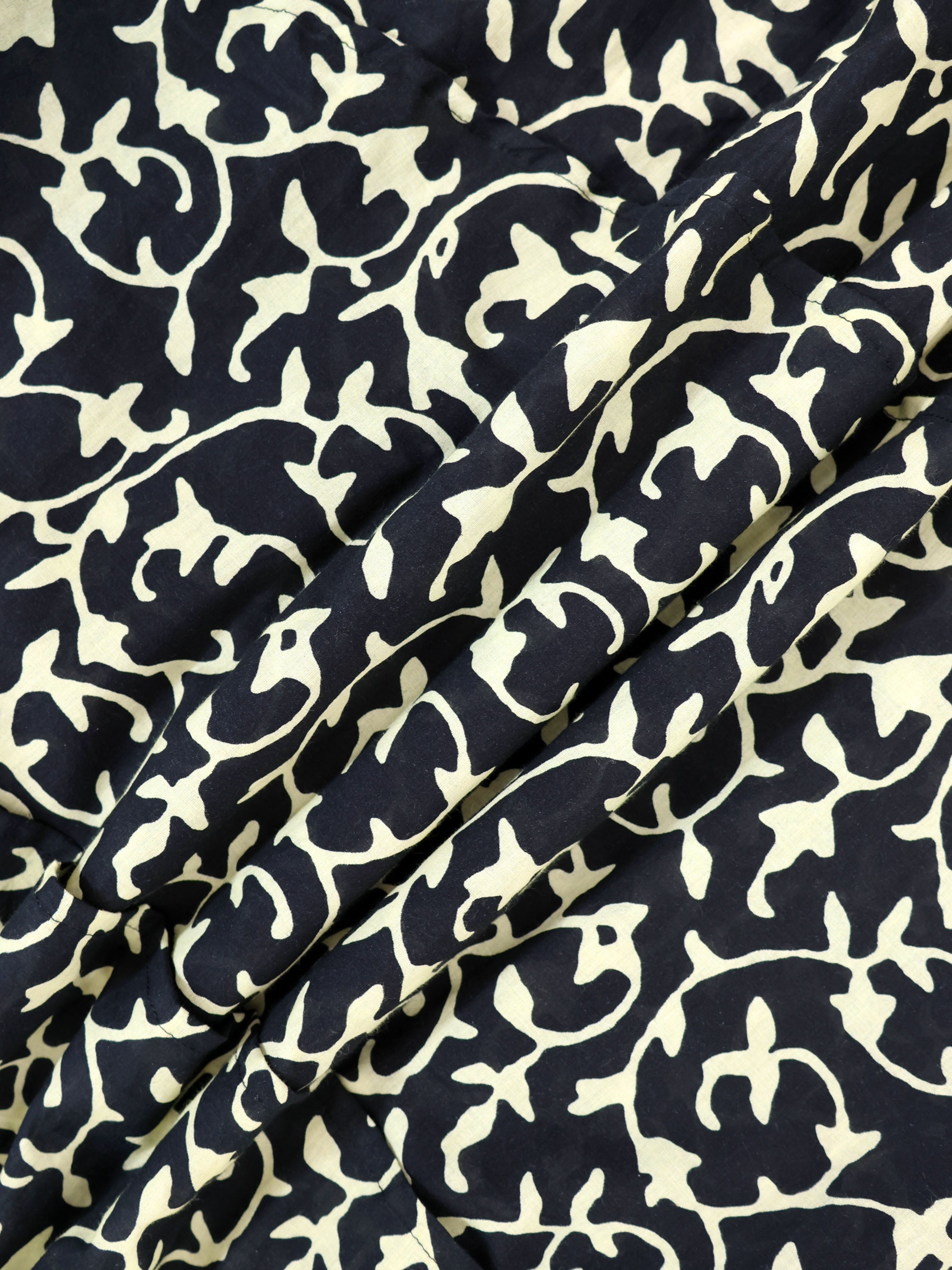 Ruched Top Layered Skirt-Navy Vines